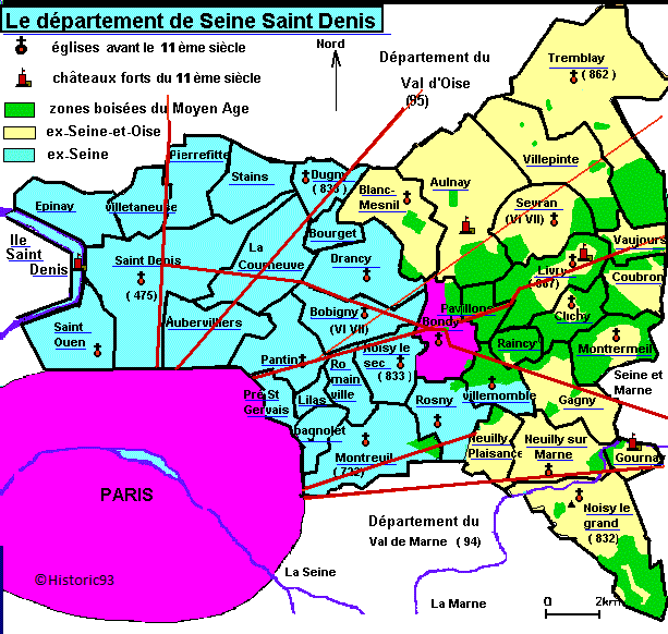 Carte réactive du 93 avec ses 40 localités
