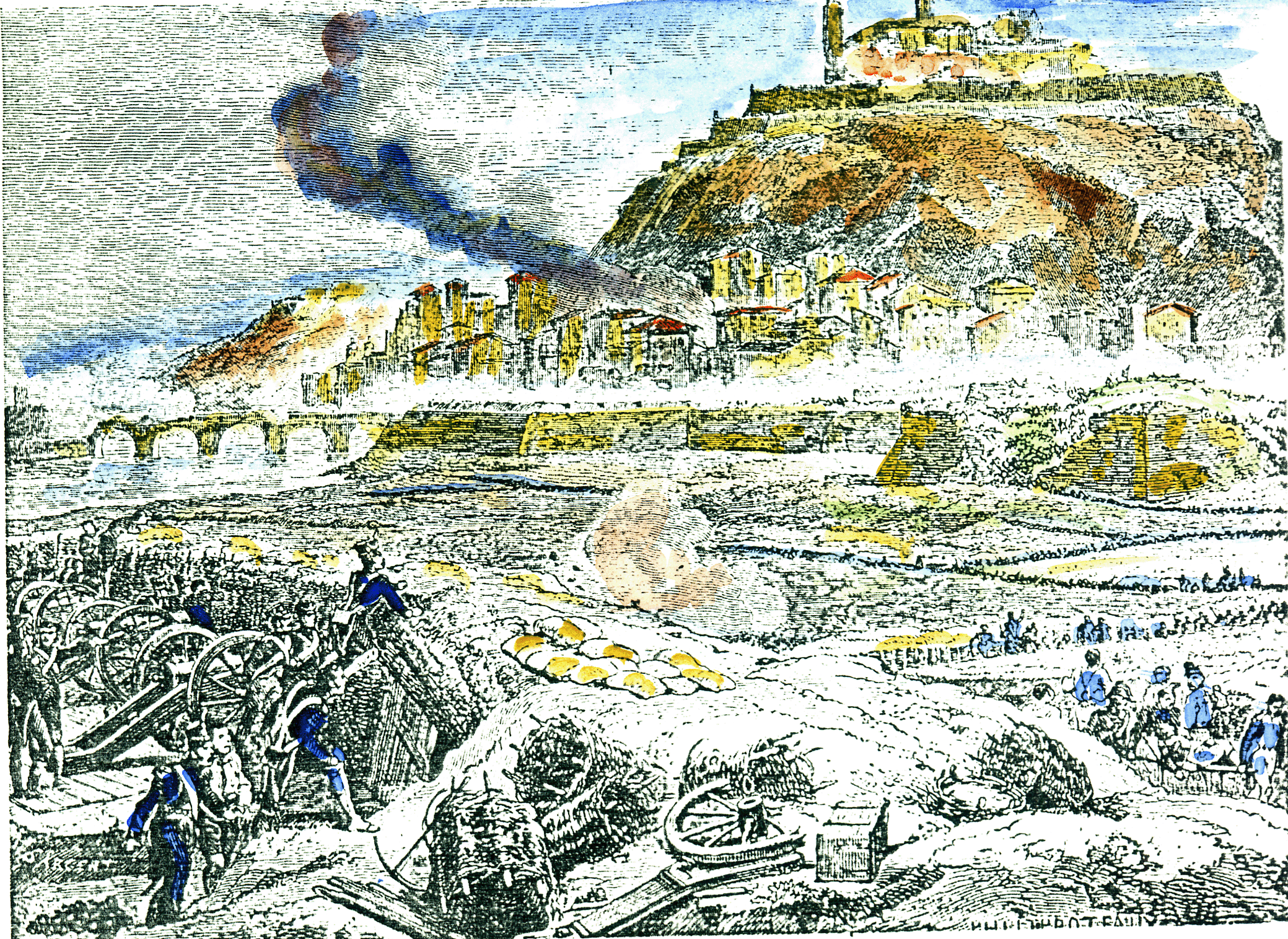 Sight of the seat(siege) of Lerida in 1811