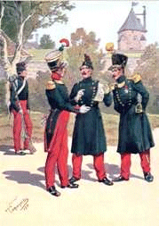 Pontonnier et gendarmes vers 1850